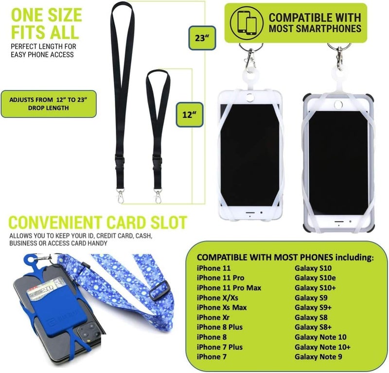 Gear Beast Cell Phone Lanyard - Universal Mobile Phone Lanyard with Case Holder, Card Pocket, Soft Neck Strap, and Adjustable Clip - Compatible with iPhone, Galaxy & Most Smartphones - I love Dogs - Image 4